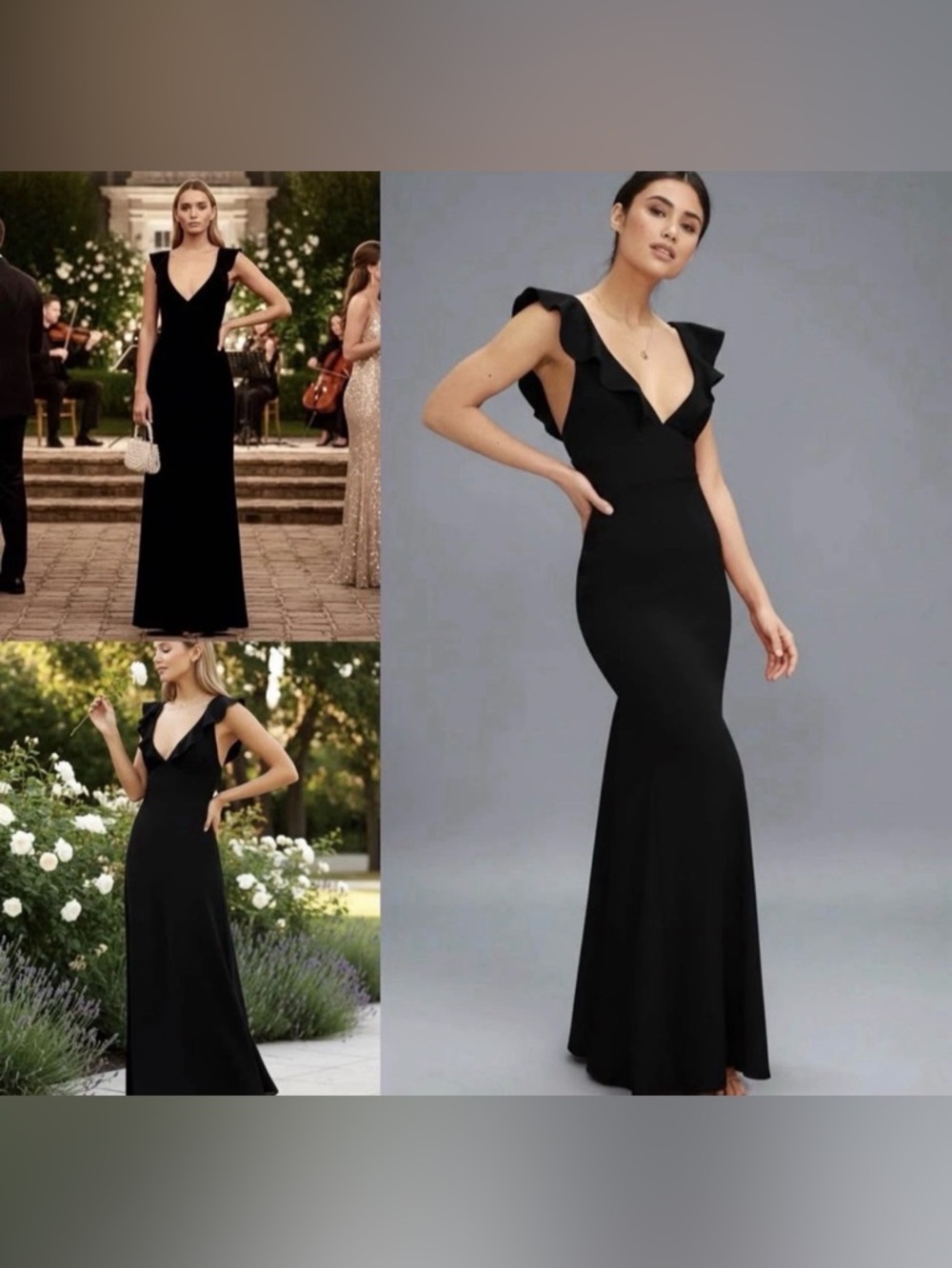 Lulus Dress Perfect Opportunity Maxi Black Sz XL Mermaid LBD Gown Party Wedding